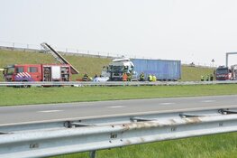 Ongeval met vrachtwagens op Afsluitdijk
