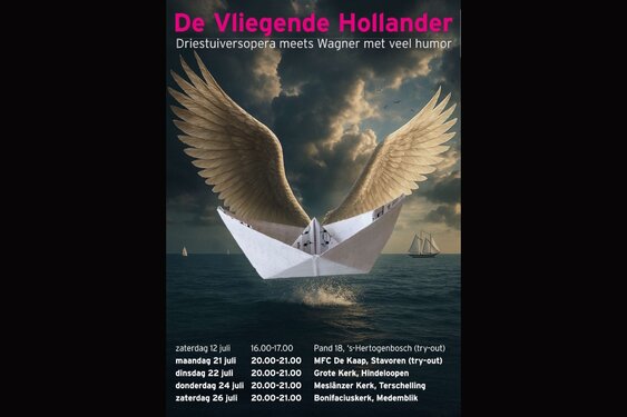 Muziektheater ‘De Vliegende Hollander’ in juli om het IJsselmeer en Waddenzee